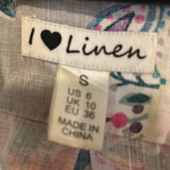 Malvin Hamburg-Germany Floral Tunic 100% Linen Blouse SZ S - Picture 3 of 8